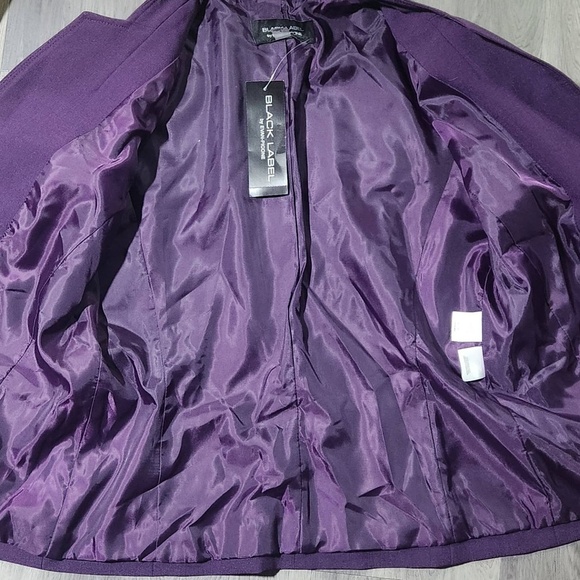 Black Label by EvanPicone Womens Purple Long Sleeve Collarless Blazer Size 4 - Picture 8 of 8